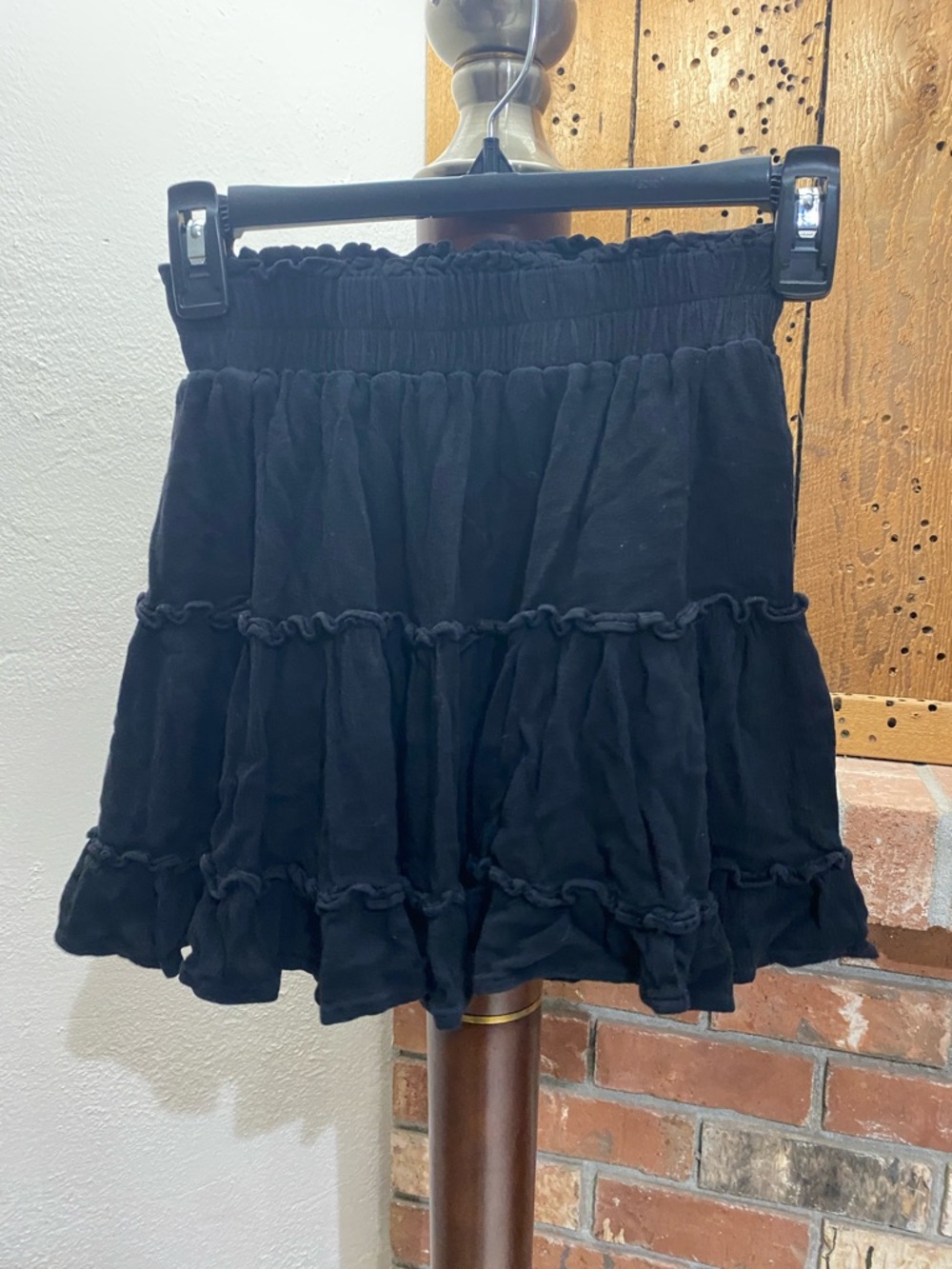 Newbury Kustom Black Tiered Ruffle Mini Skirt